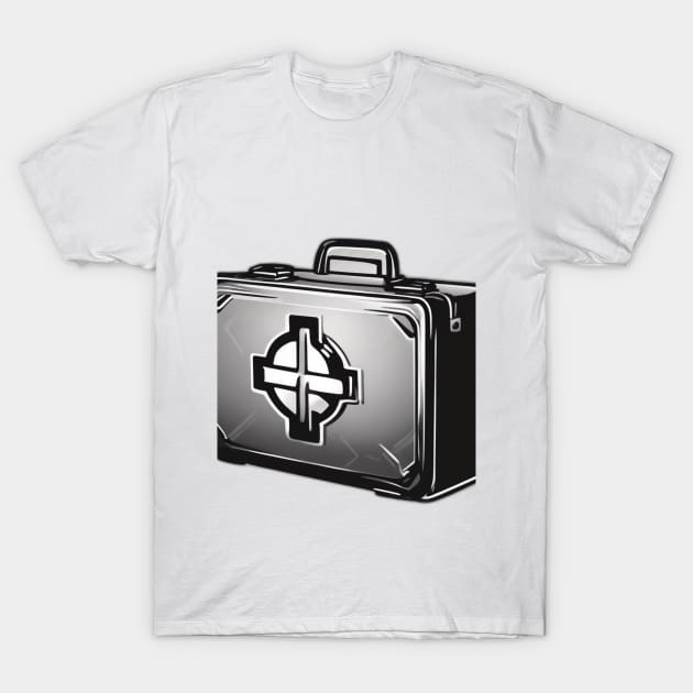 Stylish Monochrome Gamer Briefcase Design No. 791 T-Shirt by cornelliusy